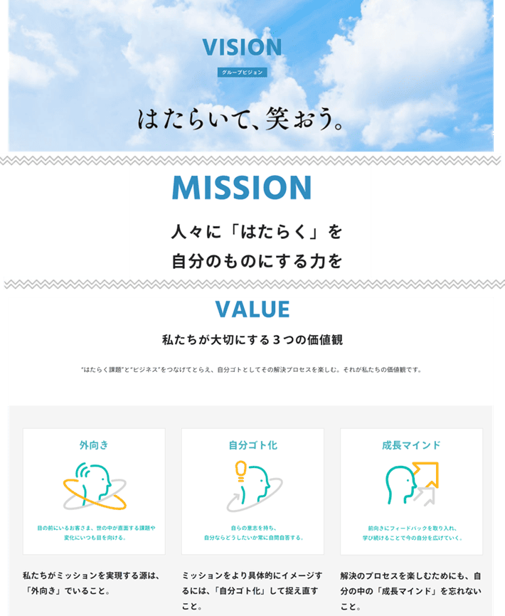パーソルキャリア株式会社 キャリア採用サイト「ミッション/バリュー」
