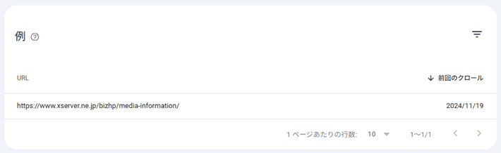 インデックスされなかったページのURLを確認