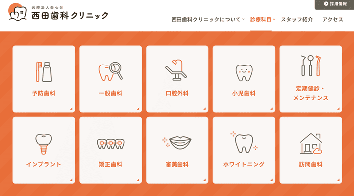 西田歯科クリニックのメガメニュー