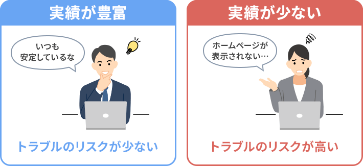 実績が豊富なレンタルサーバーと、実績が少ないレンタルサーバーの違い