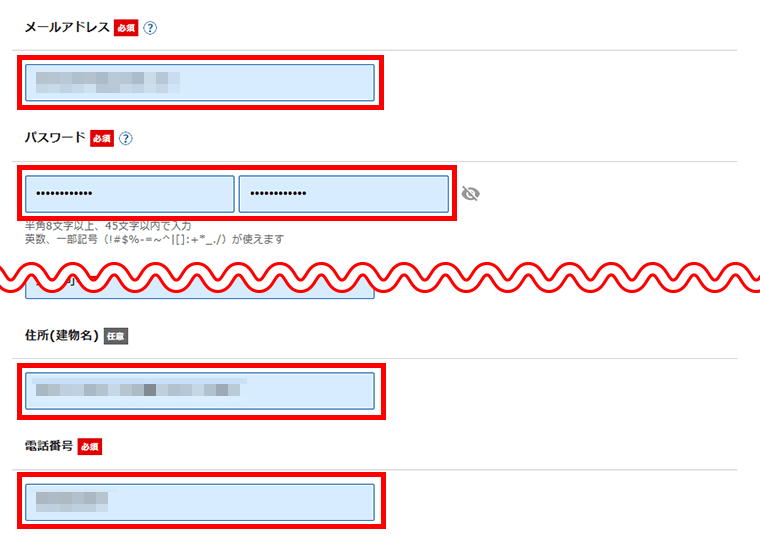 画像:エックスサーバーお申し込み-XServerアカウント登録情報の入力