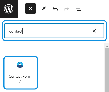 Contact Form 7のブロックを追加する