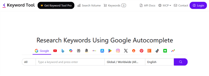 画像：Keyword Tool