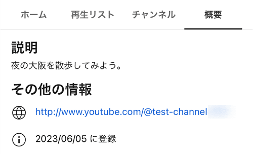 ハンドル・チャンネル概要の設定完了