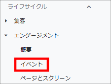 画像:Googleアナリティクス-イベントレポートへ