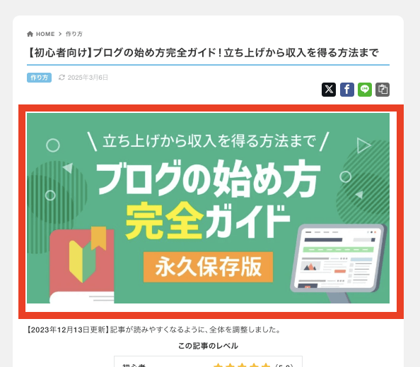 画像：アイキャッチ画像はブログ記事の内容を視覚的に伝えるための画像