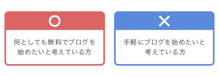 画像：無料が合っている方と合っていない方の一例