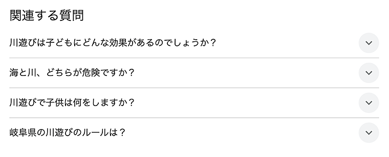 画像:Google検索の結果画面「関連する質問」