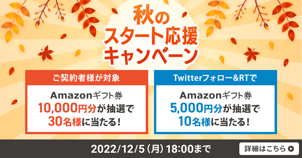 終了いたしました】秋のスタート応援キャンペーン | レンタルサーバー