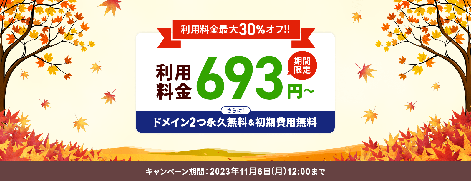 30%եڡ󡪤˥ɥᥤ2ıʵ̵&̵11/6()12:00ޤ
