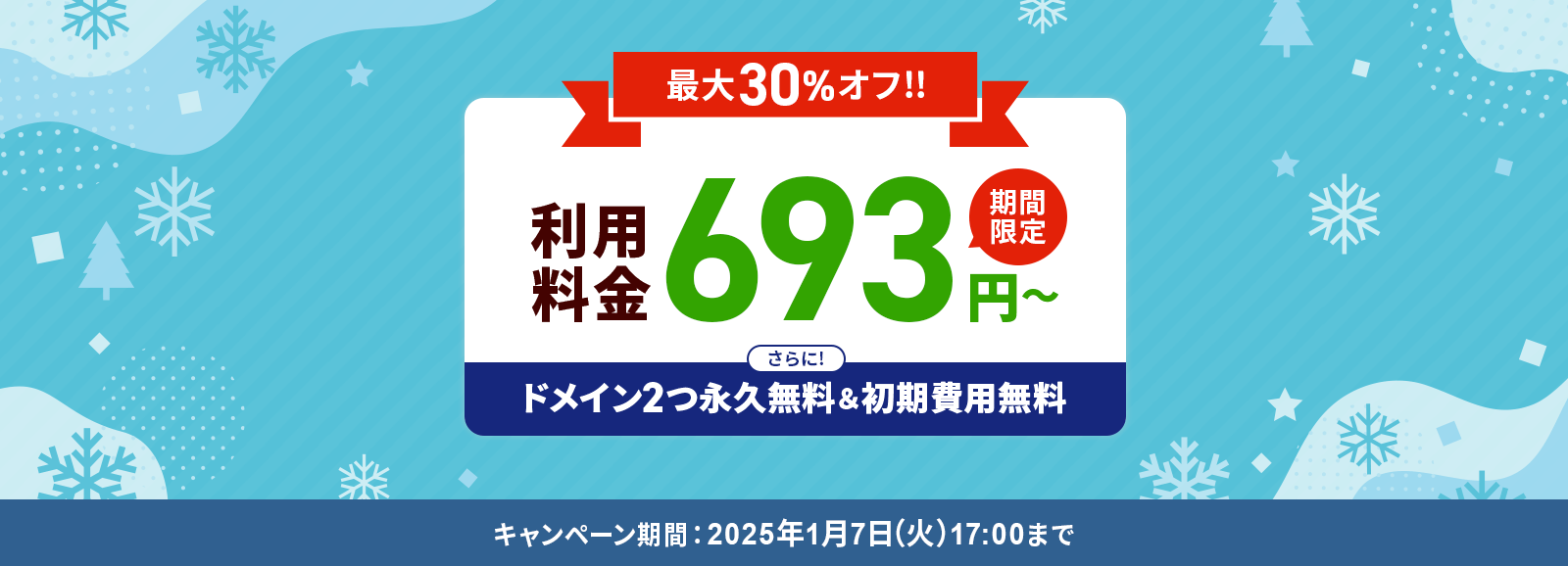 30%եڡ󡪤˥ɥᥤ2ıʵ̵&̵1/7()17:00ޤ