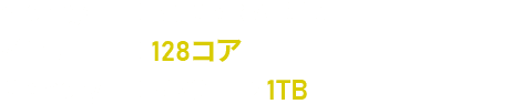 Storage：NVMe RAID 10 vCPU：128コア Memory：512GB→1TB
